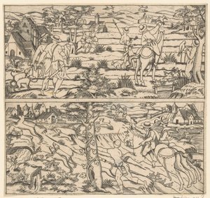 Chasse aux oiseaux et chasse aux cerfs - Anonymous