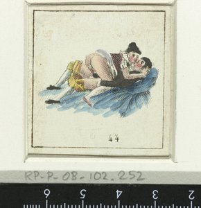 Couple amoureux, homme et femme habillés