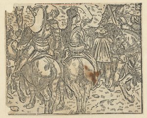 Femme avec chevalier à cheval