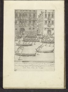Course de gondoles et de bateaux à rames à Venise - Anonymous