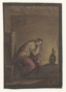 Femme assise avec une cruche