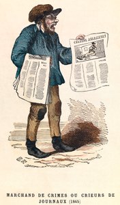 Un crieur de journaux en 1845, gravure - Anonymous Anonymous