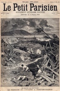 Un désastre en Martinique : le passage du cyclone à Fort-de-France en 1891. Gravure dans "Le petit Parisien" d