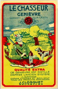 Autocollant publicitaire pour le genièvre de Belgique - Anonymous Anonymous