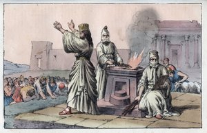 Civilisation persane antique : mages, prêtres officiels et disciples de Zarathoustra (gravure de 