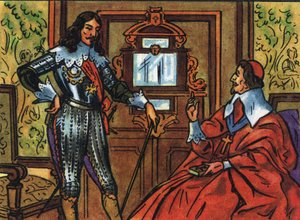 Armand Jean du Plessis de Richelieu ou Cardinal de Richelieu (1585-1642), ministre français et Louis XIII (1601-1643), roi de France. Illustration anonyme dans « Collection des souverains et chefs d