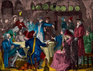 Arrestation du roi Louis XVI et de la famille royale à Varennes en 1791, Gravure, Collection privée - Anonymous Anonymous
