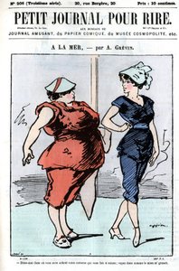 Caricature sur les gens en mer. Deux femmes, dont l