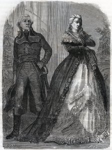 Charles François du Périer dit Dumouriez (1739-1823), général français avec la Reine Marie-Antoinette (1755-1793). Gravure de 1866 dans « Histoire de la Révolution française » par Adolphe Thiers. Collection privée.