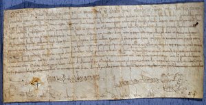 Charte du roi Charlemagne (Charles I, Charles le Grand ou Carolus Magnus) (742-814) exemptant l