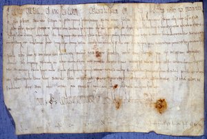 Charte du roi Charlemagne (Charles I, Charles le Grand ou Carolus Magnus) (742-814) exemptant l