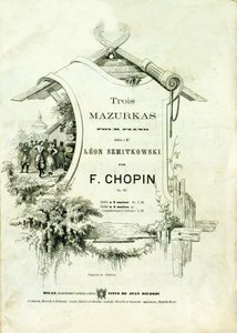 Couverture de «Trois mazurkas pour piano, Opus 50» dédiée à Leon Szmitkowski composée par Frédéric Chopin (1810-1849) - Anonymous Anonymous