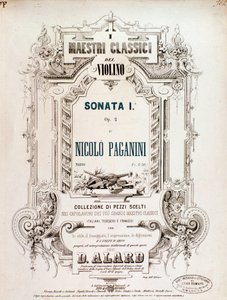 Couverture de la partition musicale de la Sonate 1, op 2 par N Paganini - Anonymous Anonymous