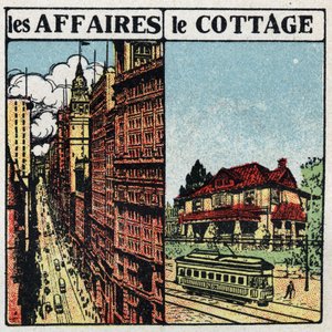 Trams électriques: ligne de tramway en ville (à gauche) et à la campagne (à droite). Illustration anonyme de 1925. Collection privée. - Anonymous Anonymous