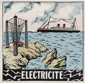 Éther (matériel) : Électricité. Illustration anonyme de 1925. Collection privée.