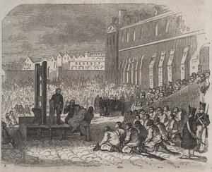 Exécution au bagne de Brest par Joseph Bordelet. Gravure dans « Histoire des bagnes depuis leur création à nos jours » (1877) par Pierre Zaccone. Collection privée. - Anonymous Anonymous