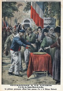 Première Guerre mondiale 1914-1918. À la fête des Saintes Maries de la Mer, les marins ont offert à la nation des bagues en or pour financer l