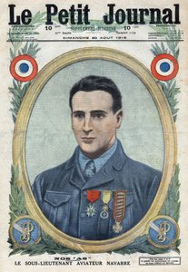 Première Guerre mondiale 1914-1918. Portrait de Jean Navarre (1895-1919) aviateur de l