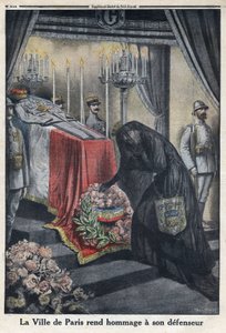 Première Guerre mondiale 1914-1918. Hommage de la ville de Paris au général Joseph Simon Gallieni (1849-1916) qui a défendu la ville. Dans 
