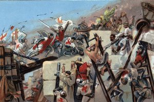 Première croisade (1096-1099) : la prise de Jérusalem par les croisés menés par Godefroy de Bouillon le 15 juillet 1099. - Anonymous Anonymous