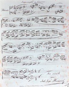 Première page de la méthode de piano par J. N. Hummel (19e siècle) - Anonymous Anonymous
