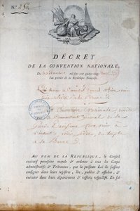 Révolution française : Décret de la Convention du 11/12/1792 ordonnant à la Garde nationale d