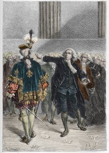 Révolution française - réunion des états généraux le 23/06/1789 : Honoré Gabriel Riqueti, Comte de Mirabeau (1749-1791) apostrophant Henri Evrard, Marquis de Dreux-Brézé (1762-1829) - États généraux à Versailles - Anonymous Anonymous
