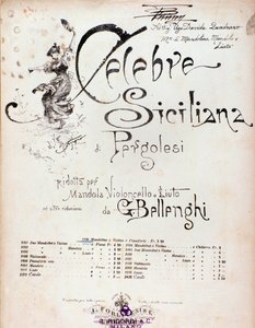 Frontispice de la partition musicale de Celebre siciliana attribuée à GB Pergolese - Anonymous Anonymous