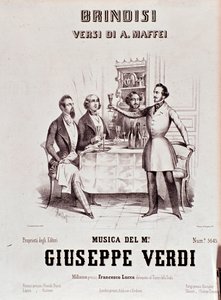 Frontispice de la partition musicale de Brindisi de Giuseppe Verdi d