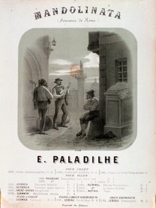 Frontispice de la partition musicale de Mandolibata par E Paladilhe