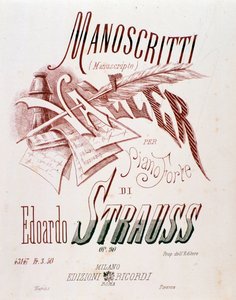 Frontispice de la partition musicale de Valses pour piano par Eduard Strauss
