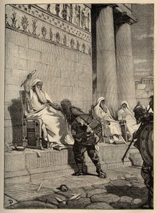 Le chef gaulois Brennus retourne à la capitale romaine en 390 av. J.-C. - Les Gaulois à Rome - Sac de Rome - gravure de 1890