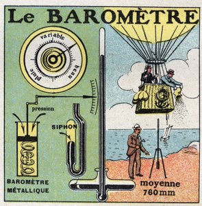 Pression des gaz : le baromètre métallique. Illustration anonyme de 1925. Collection privée. - Anonymous Anonymous