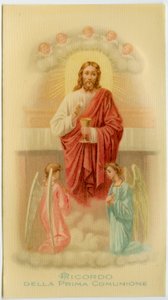 Image sainte : Première Communion, Jésus tenant l