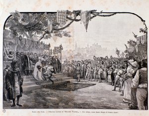 Illustration pour la dernière scène des Maîtres chanteurs de Nuremberg de Wagner, pour la représentation au Teatro alla Scala - Anonymous Anonymous