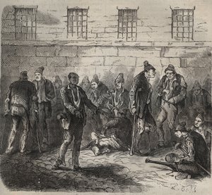 Forces infirmes au bagne de Toulon au XIXème siècle. Gravure dans « Histoire des bagnes depuis leur création à nos jours » (1877) par Pierre Zaccone. Collection privée. - Anonymous Anonymous
