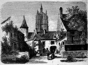 La maison au Mans par Paul Scarron (1610-1660), écrivain français. Gravure du 19e siècle. - Anonymous Anonymous