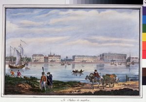 Le palais de marbre et le quai de la Neva à Saint-Pétersbourg - Anonymous Anonymous