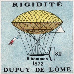 Les ballons : ballon haubané par Henri Dupuy de Lôme en 1872. Illustration anonyme de 1925. Collection privée. - Anonymous Anonymous