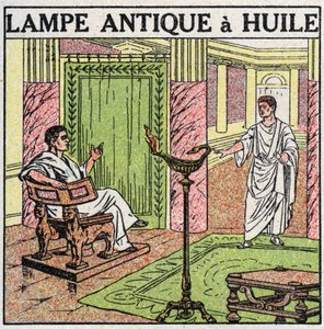 Sources de lumière : lampe à huile utilisée dans l