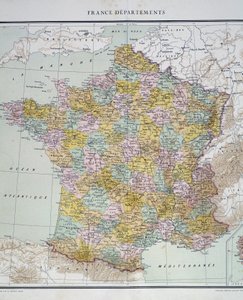 Carte : Départements de France. Atlas des années 1950. - Anonymous Anonymous
