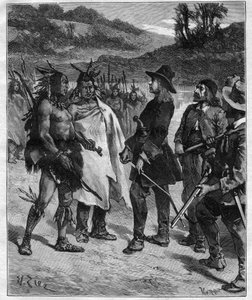Rencontre de Robert Cavelier de La Salle (1643-1687) avec les Indiens d