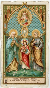 Image pieuse : La Sainte Famille avec le Saint-Esprit et Dieu - Anonymous Anonymous