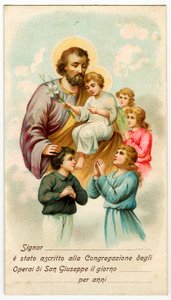 Image pieuse : Congrégation de Saint Joseph Ouvriers - Anonymous Anonymous