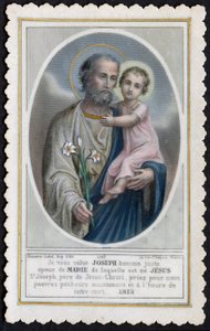 Image pieuse : Jésus enfant dans les bras de Joseph - Anonymous Anonymous