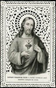 Image pieuse : Jésus avec le Sacré-Cœur