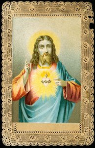 Image pieuse : Jésus avec le Sacré-Cœur