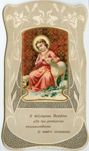 Image pieuse : Jésus avec deux agneaux - Anonymous Anonymous