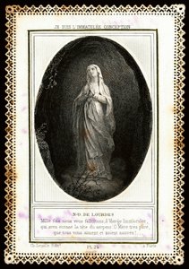 Image pieuse : « Notre Dame de Lourdes ». Carte dentelée. 19e siècle. Collection privée - Anonymous Anonymous