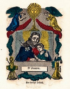 Image pieuse : Saint Joseph. Gravure du 19ème siècle Collection privée - Anonymous Anonymous